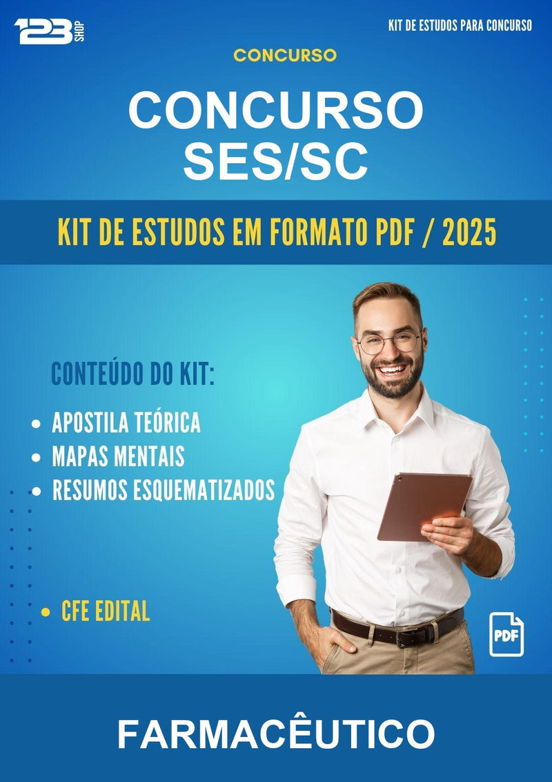 Kit de Estudos para o Concurso Ses/SC para Farmacêutico