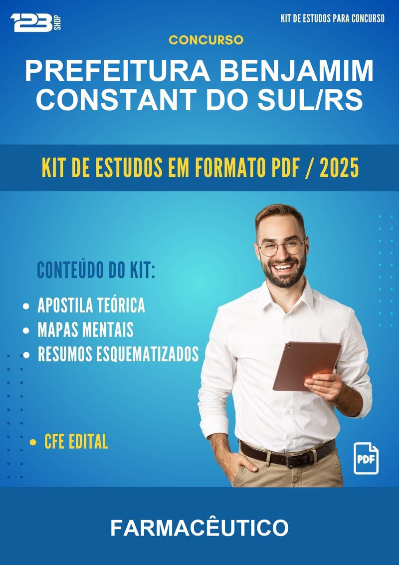 Kit de Estudos para o Concurso Prefeitura Benjamim Constant do Sul/RS para Farmacêutico