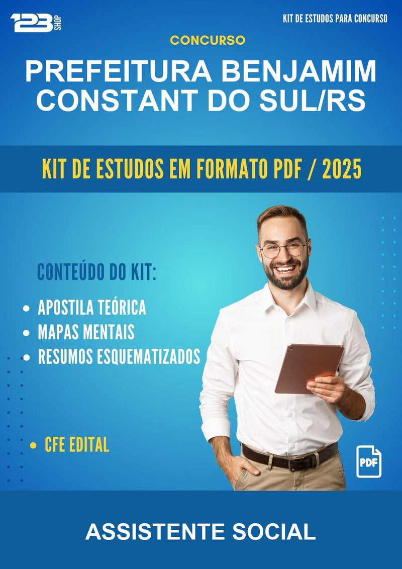 Kit de Estudos para o Concurso Prefeitura Benjamim Constant do Sul/RS para Assistente Social