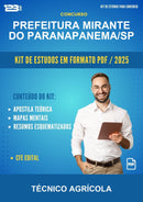 Kit de Estudos para o Concurso Prefeitura Mirante do Paranapanema/SP para Técnico Agrícola