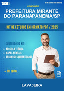 Kit de Estudos para o Concurso Prefeitura Mirante do Paranapanema/SP para Lavadeira