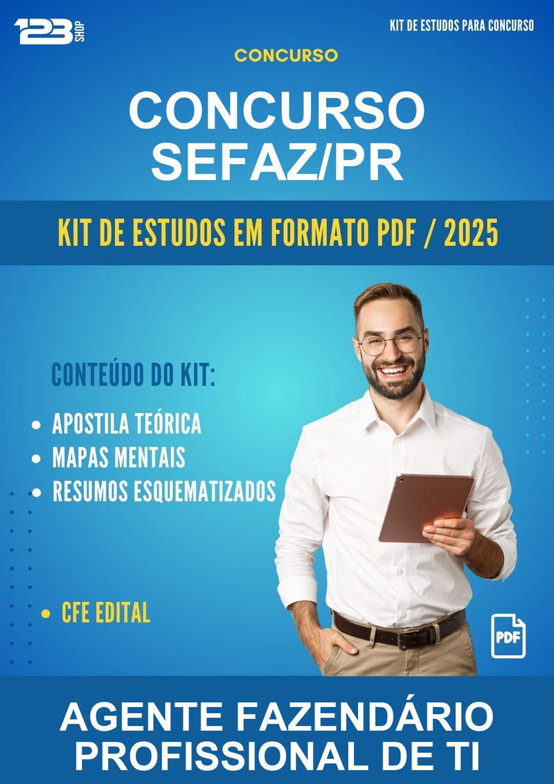 Kit de Estudos para o Concurso Sefaz/PR para Agente Fazendário Profissional de Ti