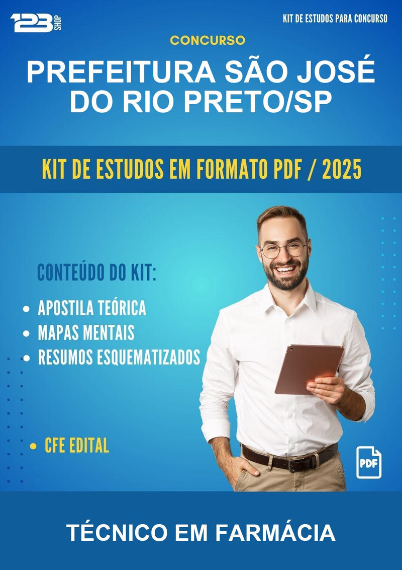 Kit de Estudos para o Concurso Prefeitura São José do Rio Preto/SP para Técnico Em Farmácia