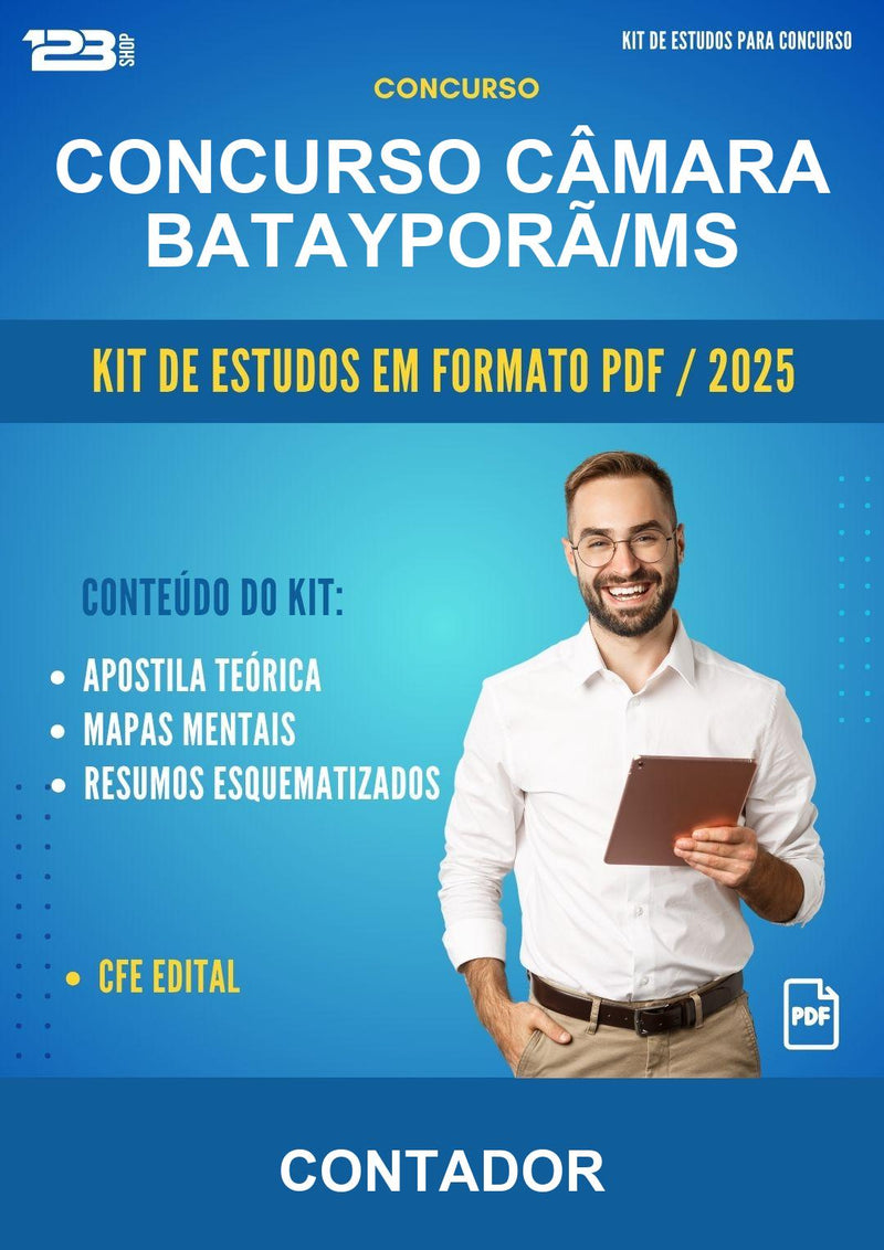 Kit de Estudos para o Concurso Câmara Batayporã/MS para Contador
