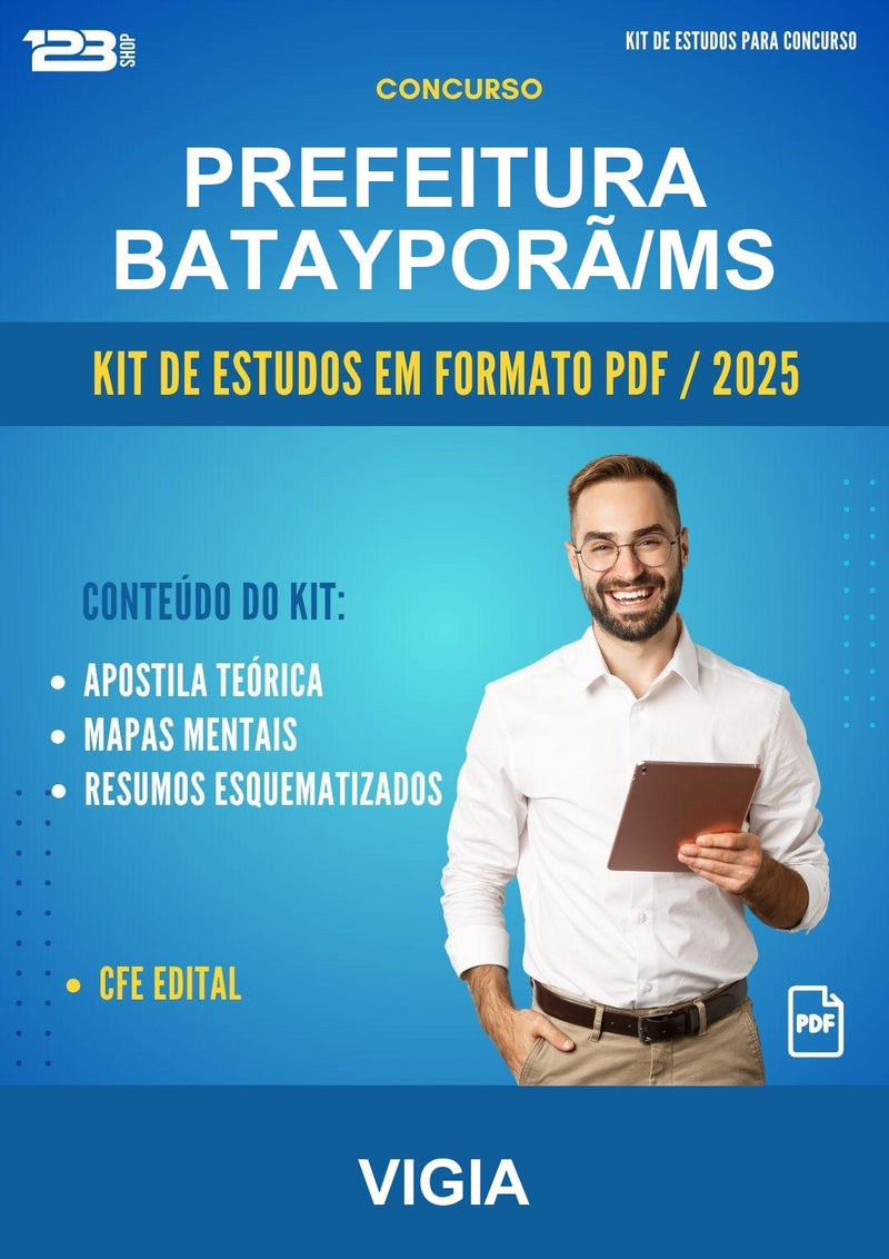 Kit de Estudos para o Concurso Prefeitura Batayporã/MS para Vigia