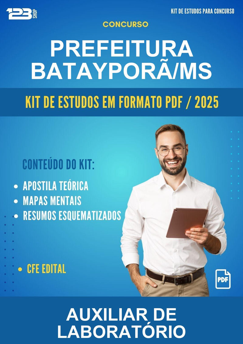 Kit de Estudos para o Concurso Prefeitura Batayporã/MS para Auxiliar de Laboratório