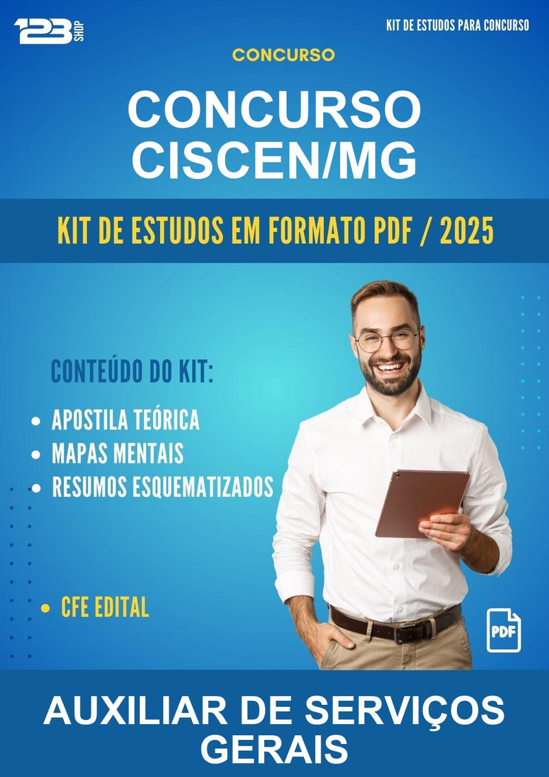 Kit de Estudos para o Concurso Ciscen/MG para Auxiliar de Serviços Gerais