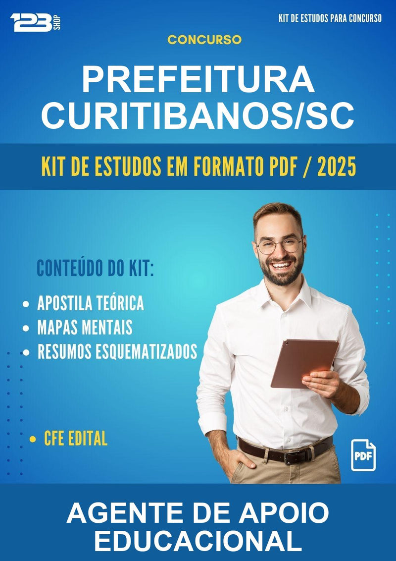 Kit de Estudos para o Concurso Prefeitura Curitibanos/SC para Agente de Apoio Educacional