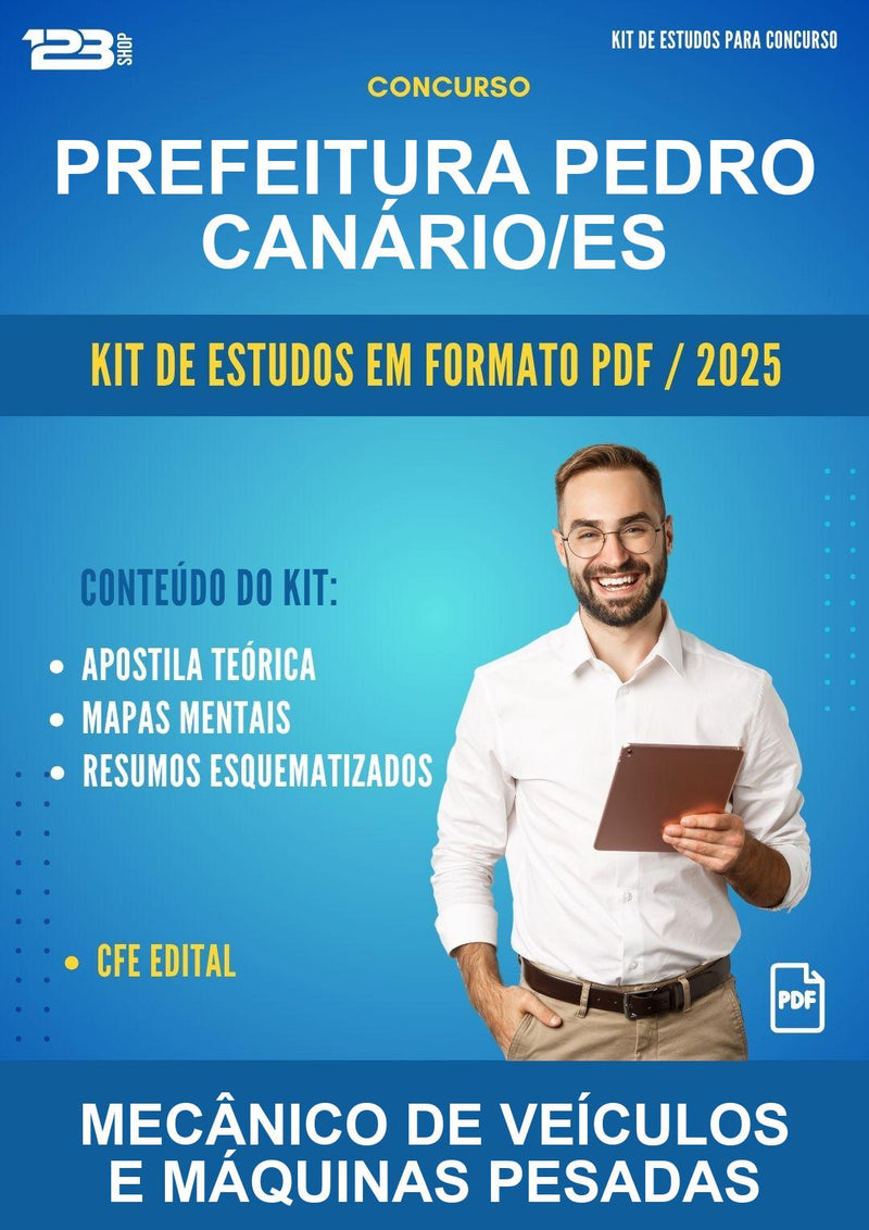 Kit de Estudos para o Concurso Prefeitura Pedro Canário/ES para Mecânico de Veículos E Máquinas Pesadas
