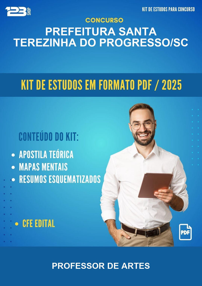 Kit de Estudos para o Concurso Prefeitura Santa Terezinha do Progresso/SC para Professor de Artes