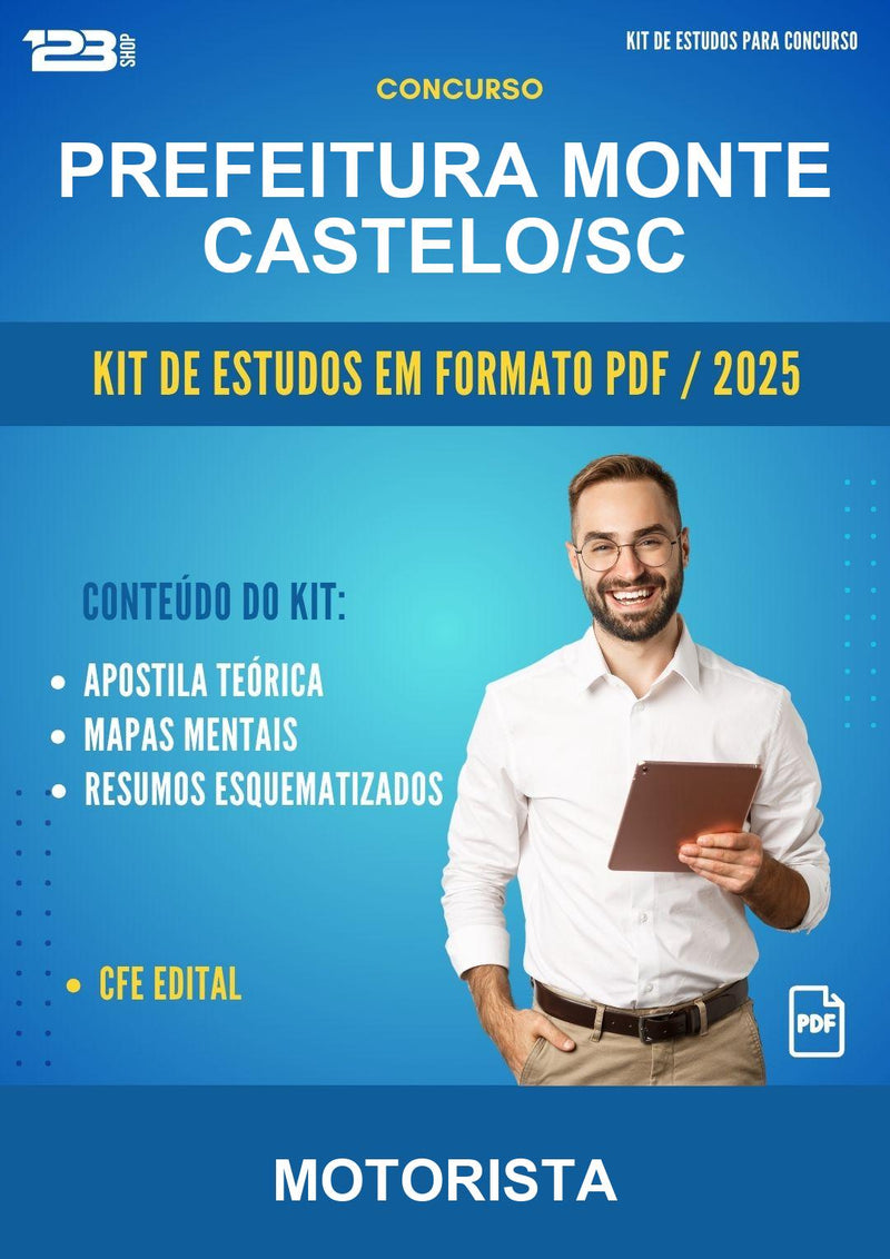 Kit de Estudos para o Concurso Prefeitura Monte Castelo/SC para Motorista