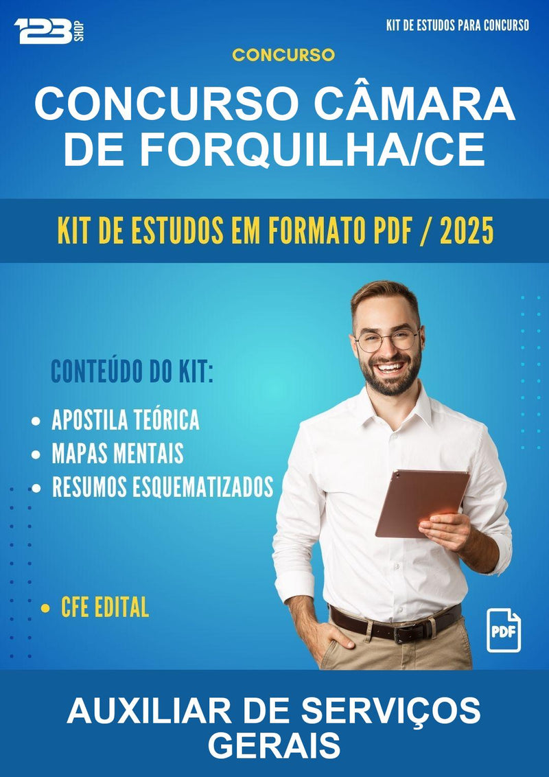 Kit de Estudos para o Concurso Câmara de Forquilha/CE para Auxiliar de Serviços Gerais