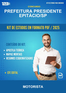 Kit de Estudos para o Concurso Prefeitura Presidente Epitácio/SP para Motorista