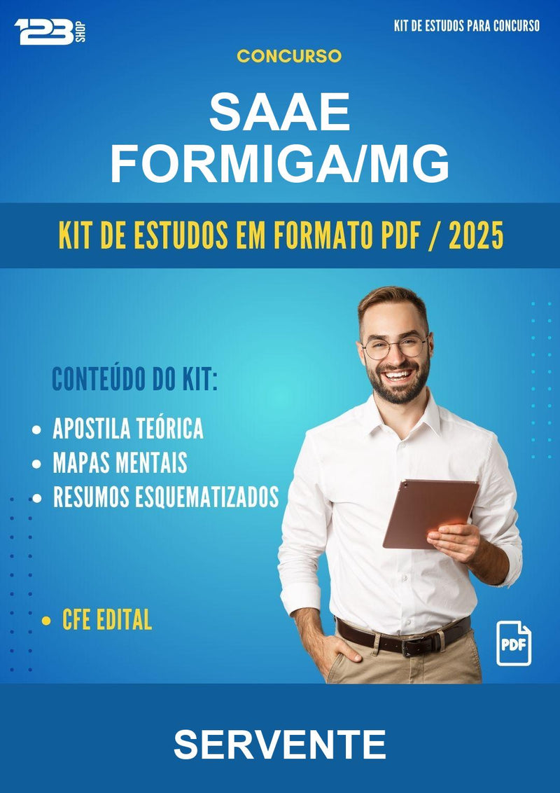 Kit de Estudos para o Concurso Saae Formiga/MG para Servente