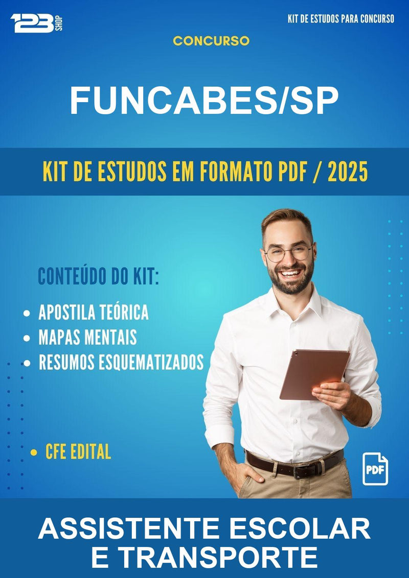 Kit de Estudos para o Concurso Funcabes/SP para Assistente Escolar E Transporte