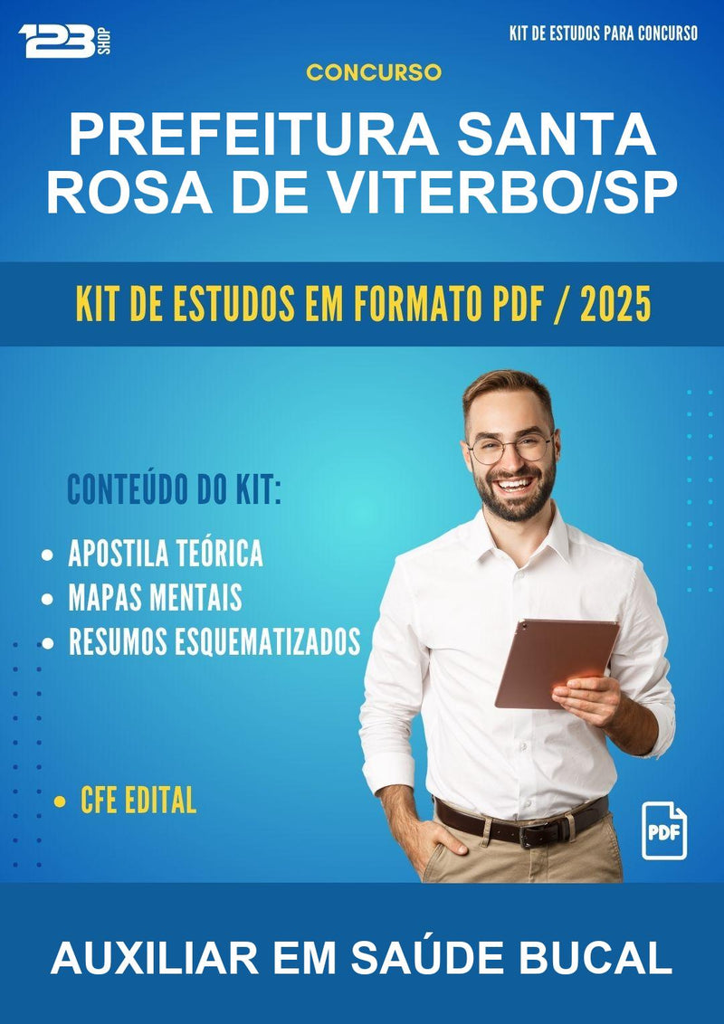Kit de Estudos para o Concurso Prefeitura Santa Rosa de Viterbo/SP para Auxiliar Em Saúde Bucal