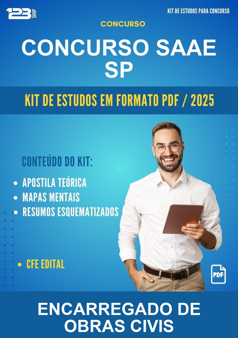Kit de Estudos para o Concurso Saae Sp para Encarregado de Obras Civis