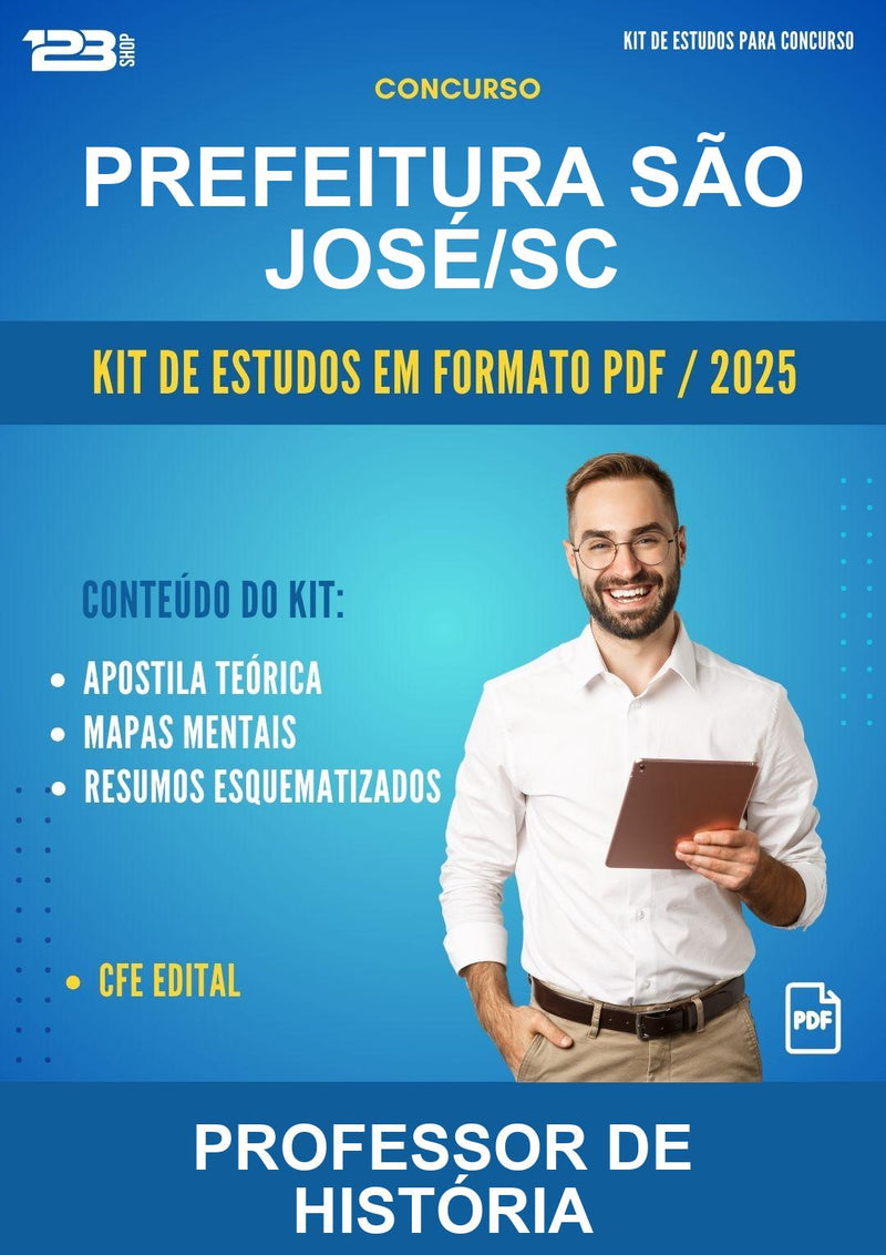 Kit de Estudos para o Concurso Prefeitura São José/SC para Professor de História