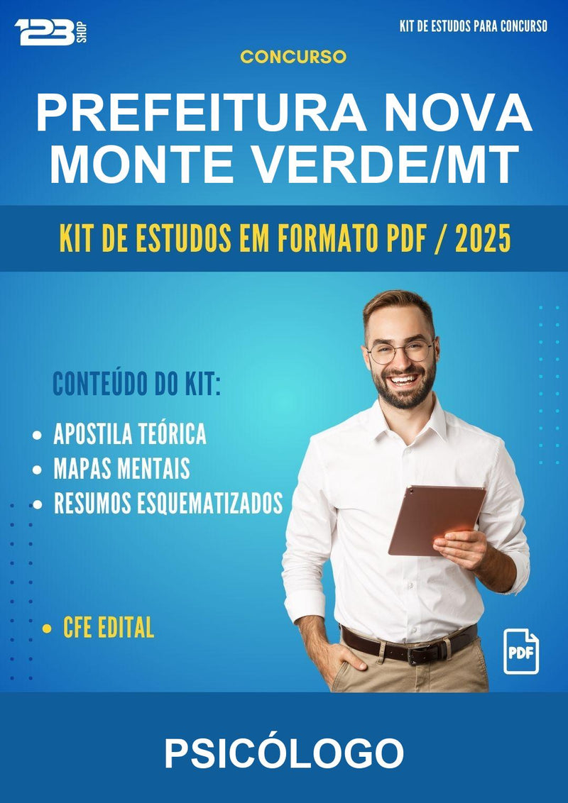 Kit de Estudos para o Concurso Prefeitura Nova Monte Verde/MT para Psicólogo