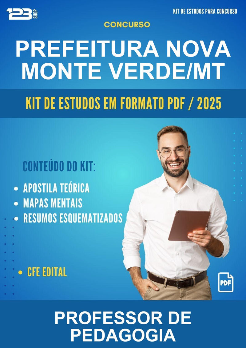 Kit de Estudos para o Concurso Prefeitura Nova Monte Verde/MT para Professor de Pedagogia