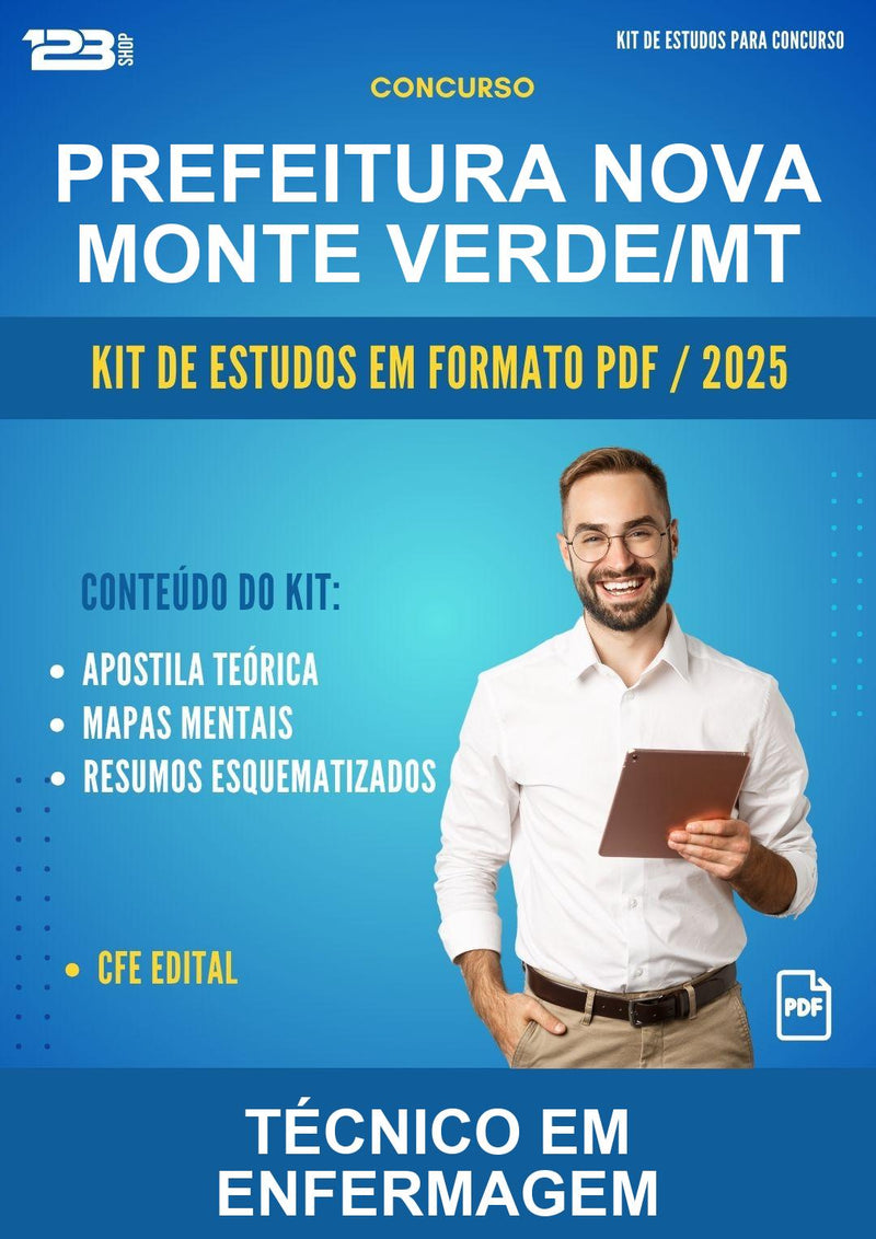 Kit de Estudos para o Concurso Prefeitura Nova Monte Verde/MT para Técnico Em Enfermagem