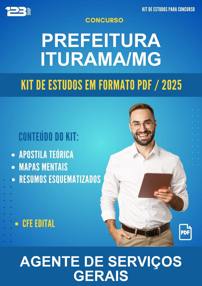 Kit de Estudos para o Concurso Prefeitura Iturama/MG para Agente de Serviços Gerais