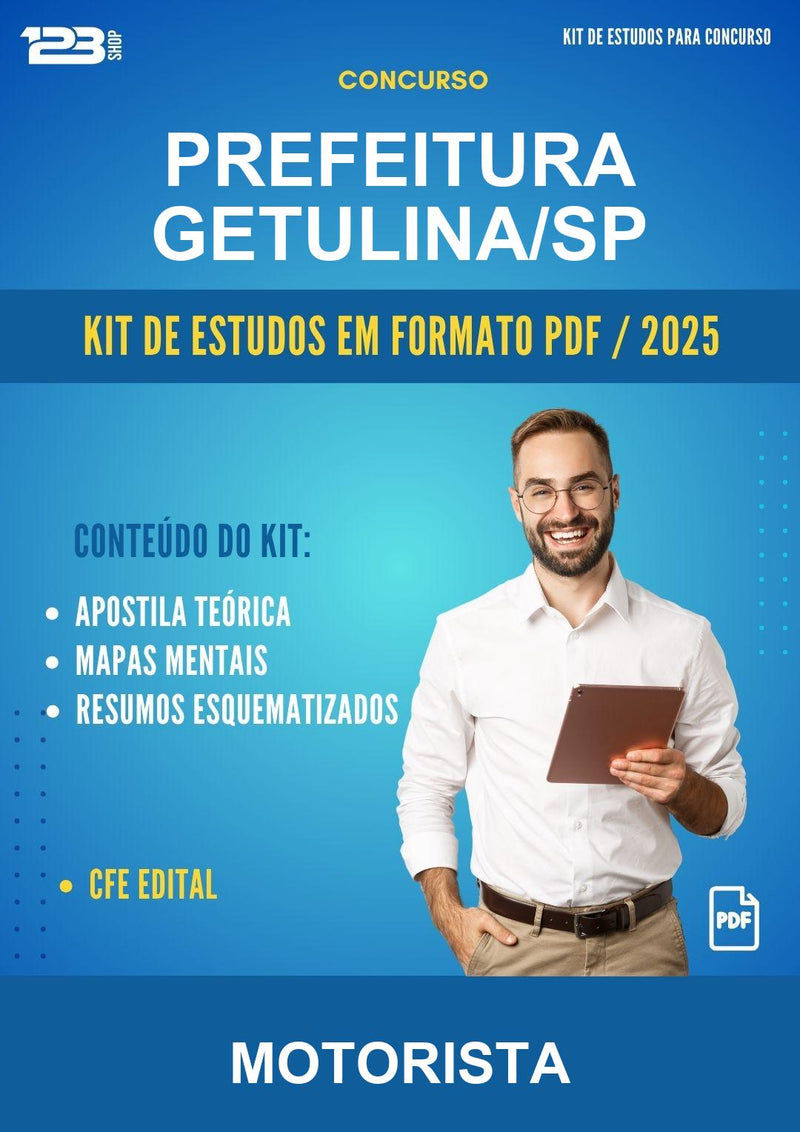 Kit de Estudos para o Concurso Prefeitura Getulina/SP para Motorista