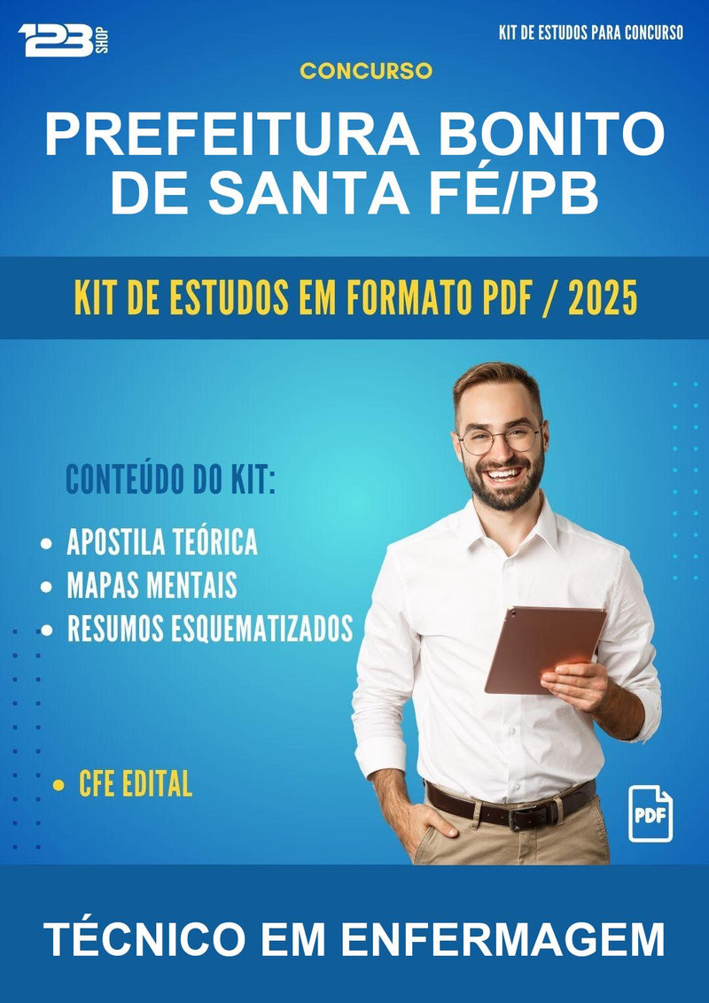 Kit de Estudos para o Concurso Prefeitura Bonito de Santa Fé/PB para Técnico Em Enfermagem