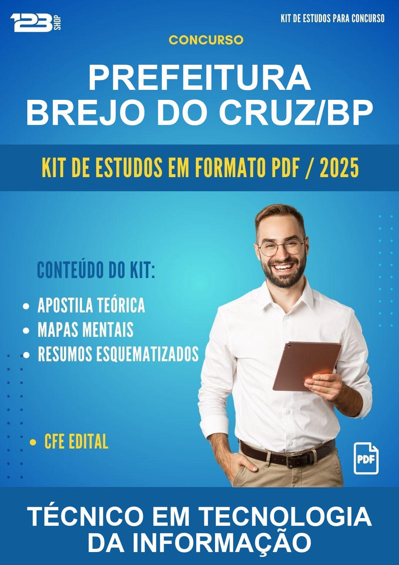 Kit de Estudos para o Concurso Prefeitura Brejo do Cruz/BP para Técnico Em Tecnologia da Informação