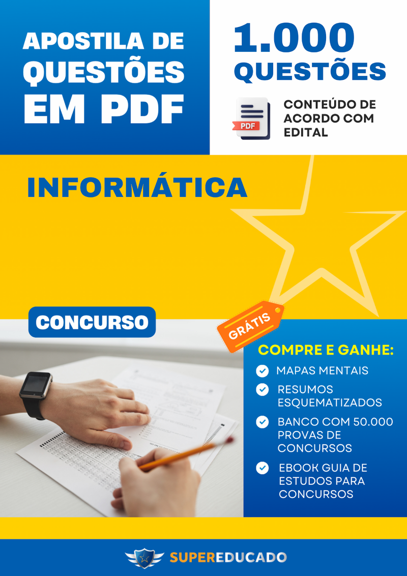 Apostila de Questões para Concurso de Informática - 1.000 Questões