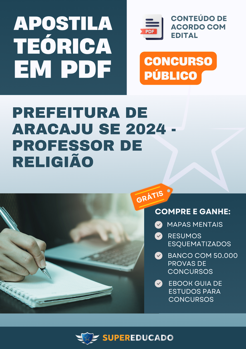 Apostila Teórica para Concurso da Prefeitura de Aracaju SE 2024 - Professor de Religião
