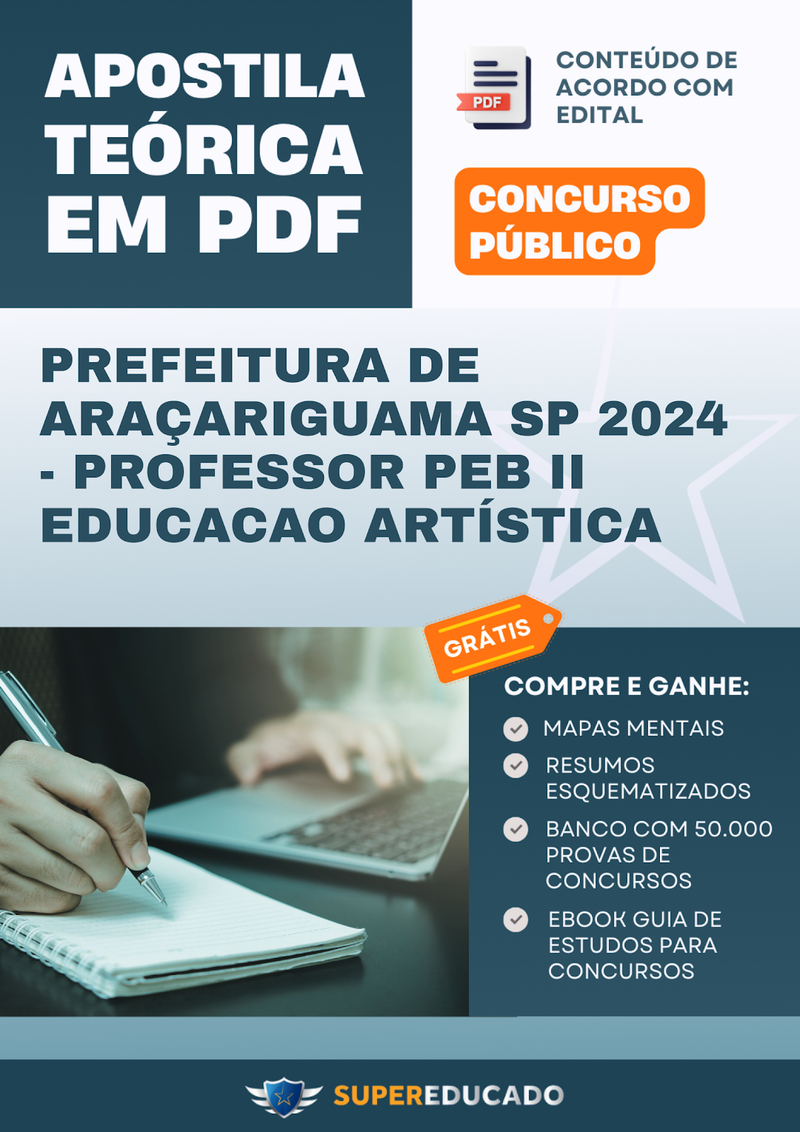 Apostila Teórica para Concurso da Prefeitura de Araçariguama SP 2024 - Professor PEB II Educacao Artística