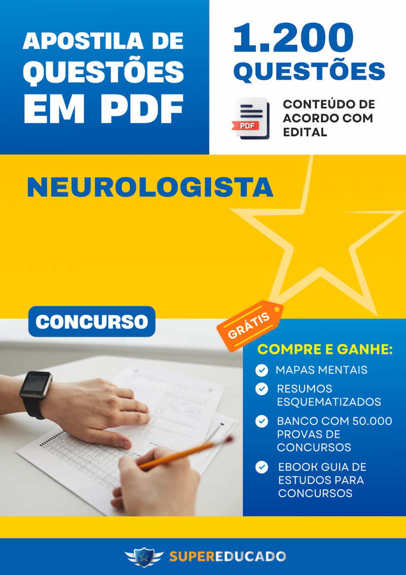 Apostila de Questões para Concurso de Neurologista - 1.200 Questões