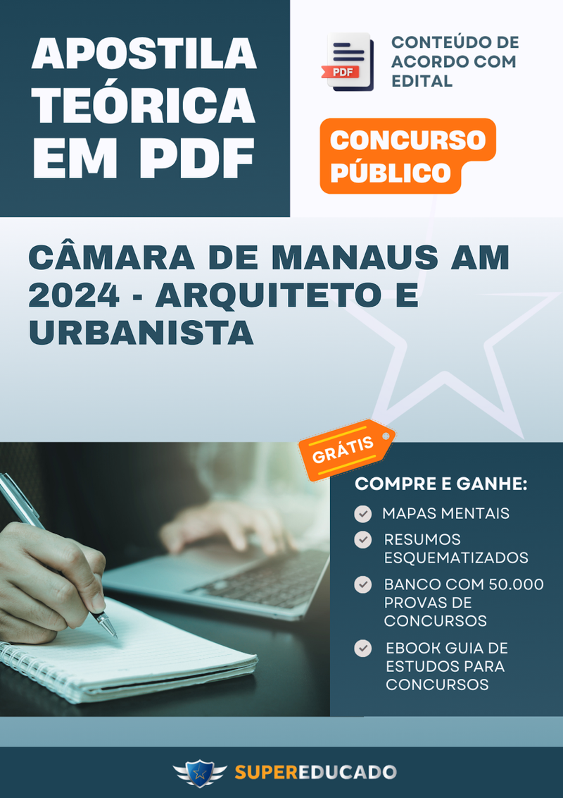 Apostila Teórica para Concurso da Câmara de Manaus AM 2024 - Arquiteto e Urbanista