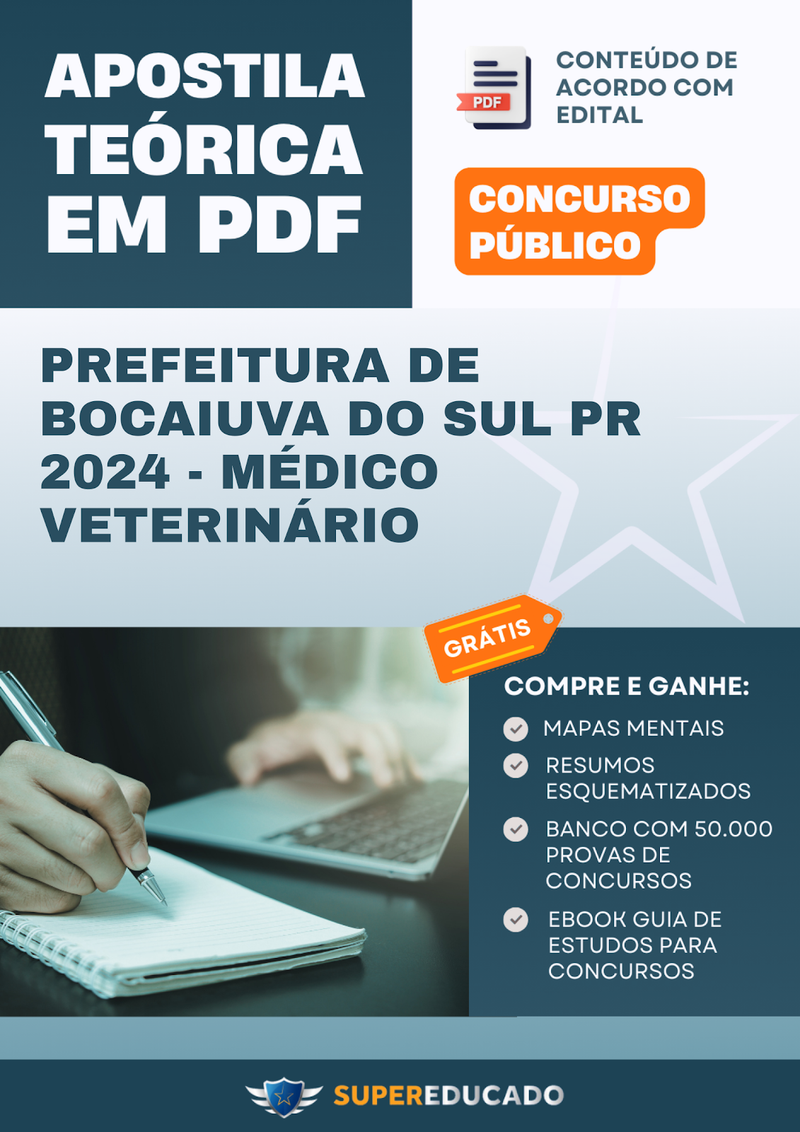 Apostila Teórica para Concurso da Prefeitura de Bocaiuva do Sul PR 2024 - Médico Veterinário