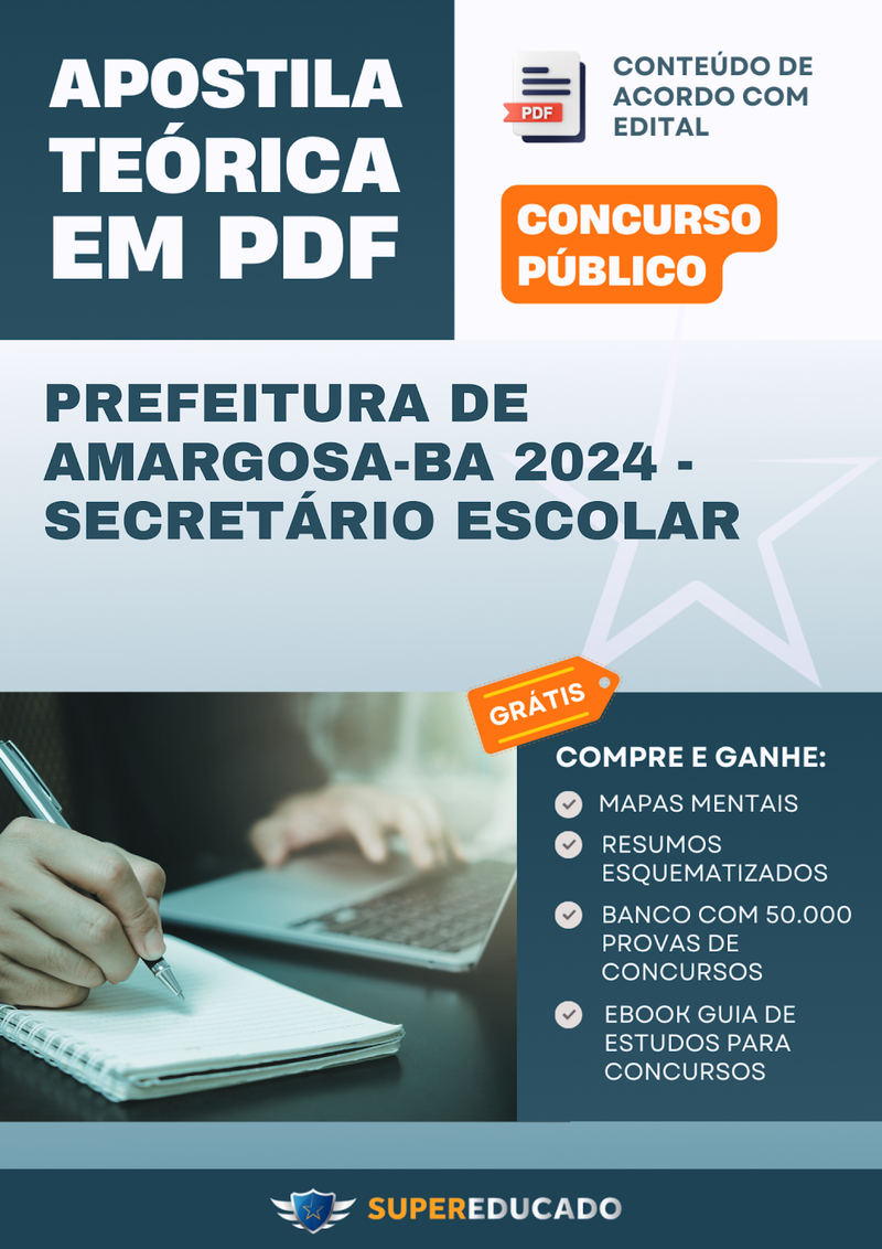 Apostila Teórica para Concurso da Prefeitura de Amargosa-BA 2024 - Secretário Escolar