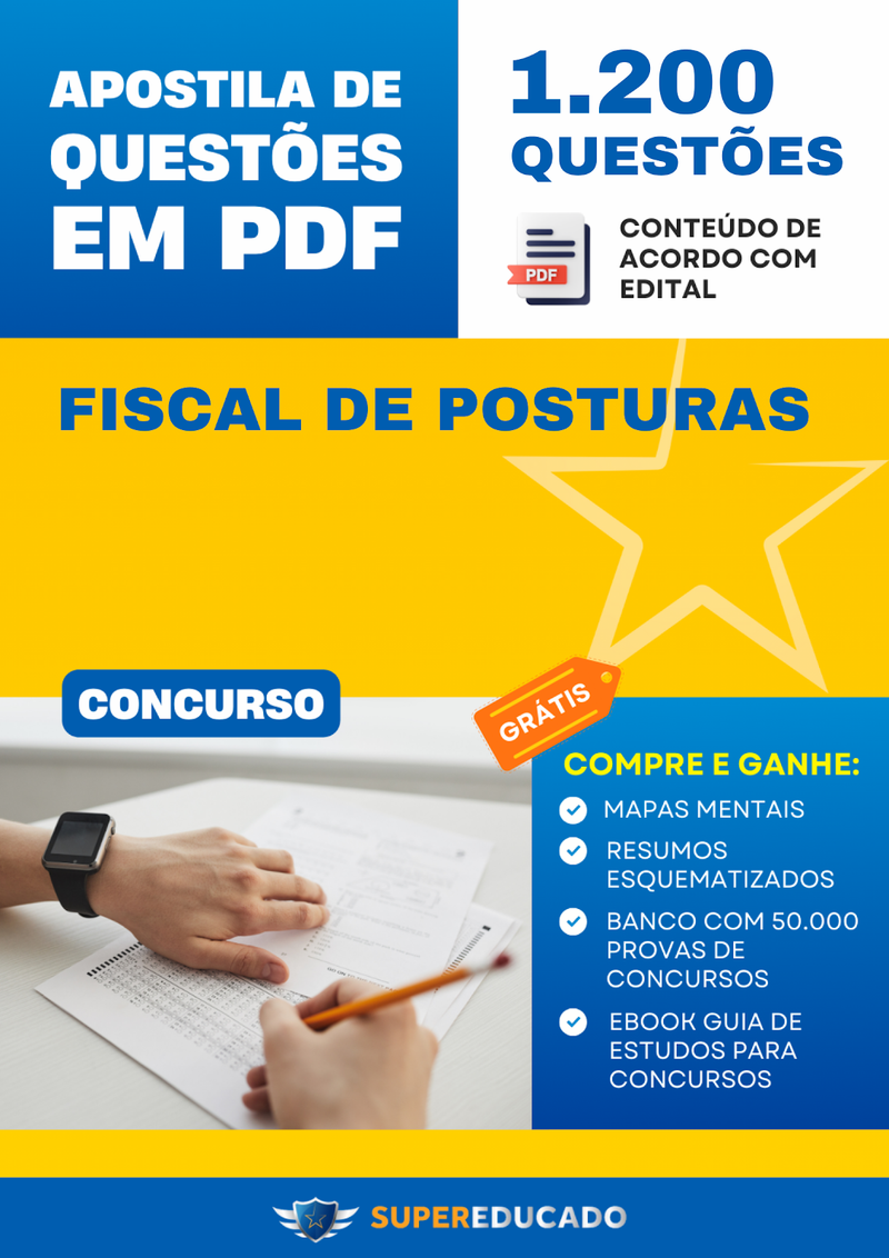 Apostila de Questões para Concurso de Fiscal de Posturas - 1.200 Questões