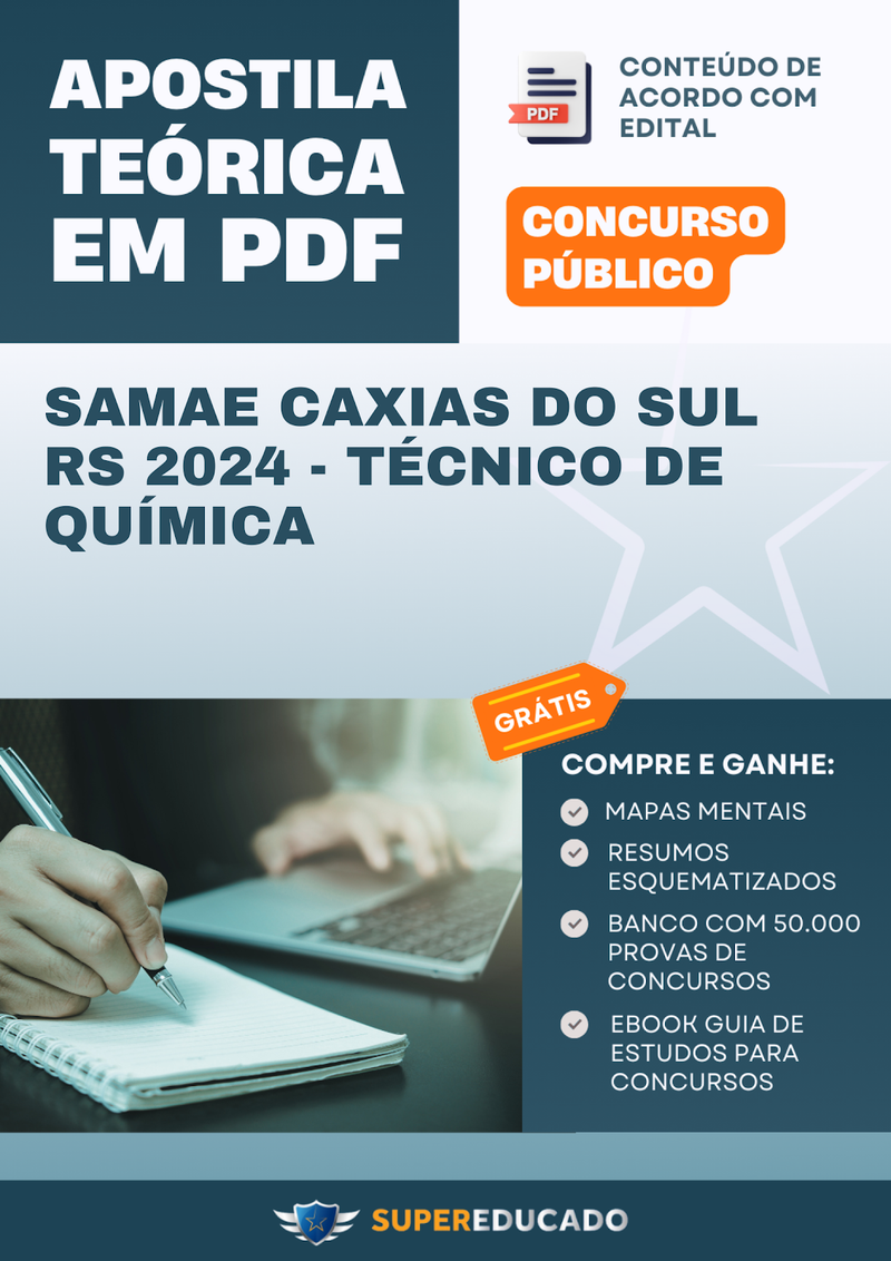 Apostila Teórica para Concurso SAMAE Caxias do Sul RS 2024 - Técnico de Química