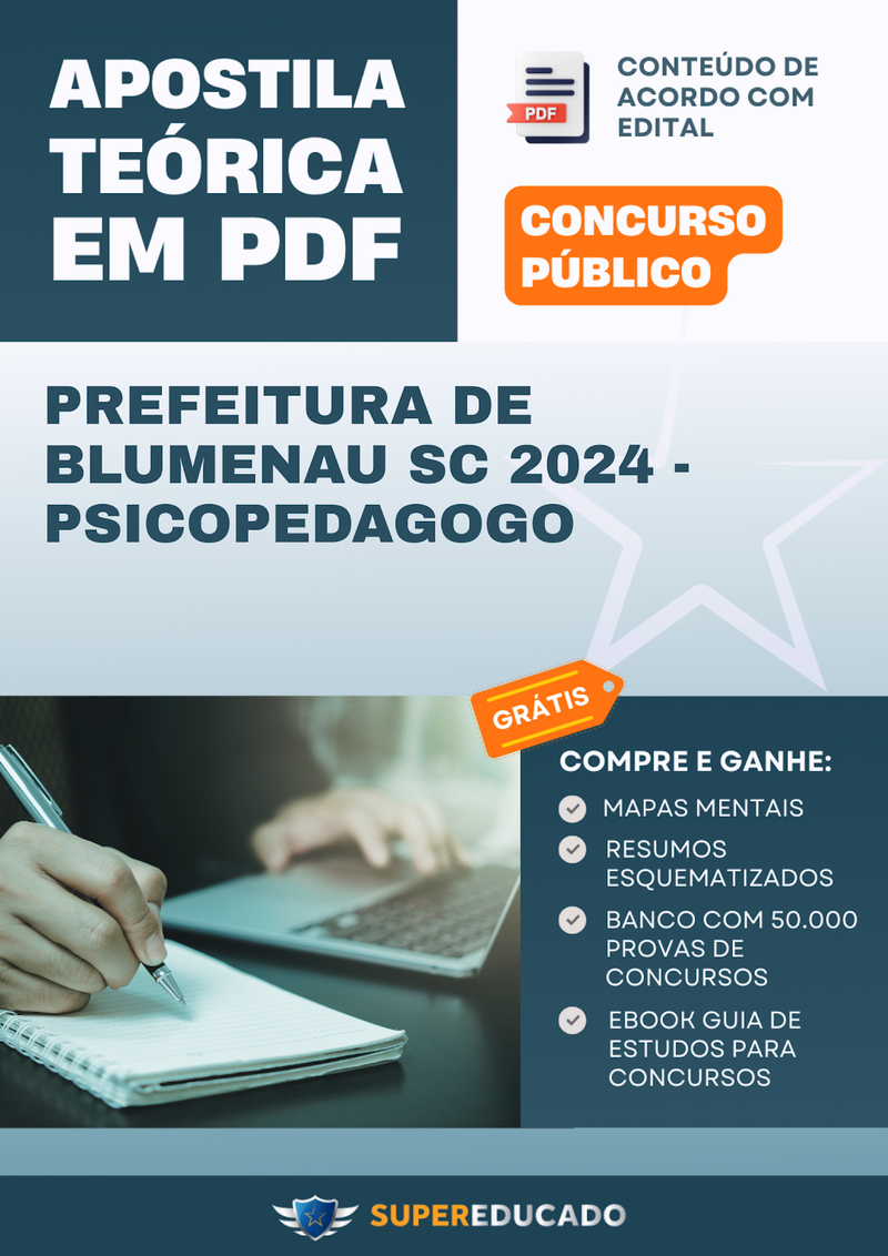 Apostila Teórica para Concurso da Prefeitura de Blumenau SC 2024 - Psicopedagogo