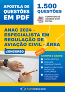 Apostila de Questões para Concurso ANAC 2024 - Especialista em Regulação de Aviação Civil - Área 1 - 1.500 Questões