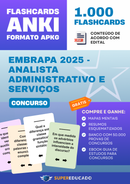 Flashcards para Concurso EMBRAPA 2025 - Analista Administrativo e Serviços - 1.000 Anki Flashcards