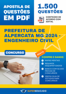 Apostila de Questões para Concurso da Prefeitura de Alpercata MG 2024 - Engenheiro Civil - 1.500 Questões