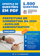 Apostila de Questões para Concurso da Prefeitura de Correntina BA 2024 - Auxiliar Administrativo - 1.500 Questões