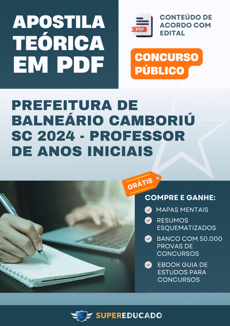 Apostila Teórica para Concurso da Prefeitura de Balneário Camboriú SC 2024 - Professor de Anos Iniciais