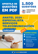 Apostila de Questões para Concurso ANATEL 2024 - Especialista Serviços Telecomunicações - Direito - 1.500 Questões