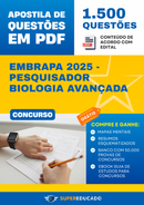 Apostila de Questões para Concurso EMBRAPA 2025 - Pesquisador Biologia Avançada - 1.500 Questões