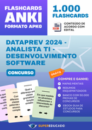 Flashcards para Concurso DATAPREV 2024 - Analista TI - Desenvolvimento Software - 1.000 Anki Flashcards