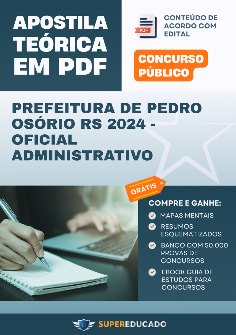 Apostila Teórica para Concurso da Prefeitura de Pedro Osório RS 2024 - Oficial Administrativo