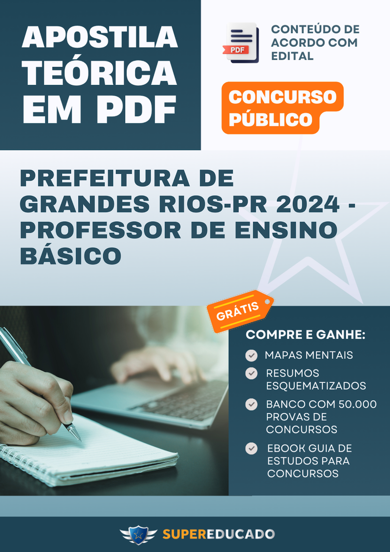 Apostila Teórica para Concurso da Prefeitura de Grandes Rios-PR 2024 - Professor de Ensino Básico