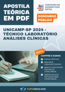 Apostila Teórica para Concurso UNICAMP-SP 2024 - Técnico Laboratório Análises Clínicas - Com Caderno de Questões